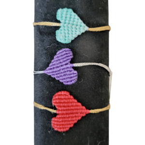 BRACELET EN COTON TRESSE CŒUR