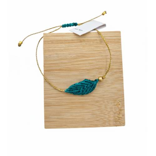BRACELET EN COTON TRESSE FEUILLE