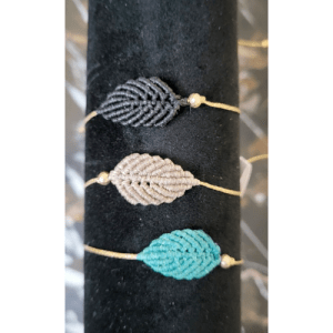 BRACELET EN COTON TRESSE FEUILLE