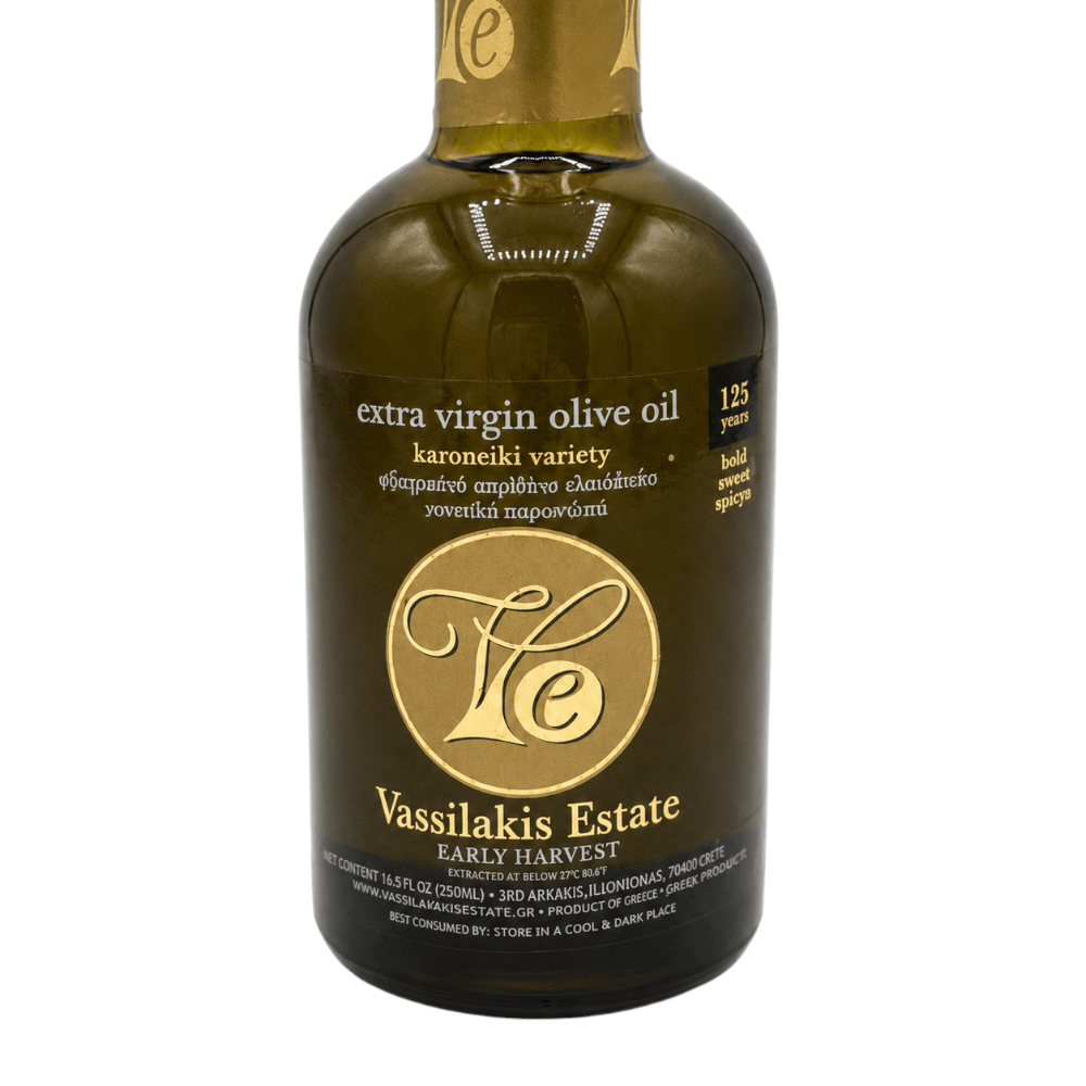 Huile d’olive Vassilakis Estate – 1 413 mg/kg de polyphénols – 200 ml
