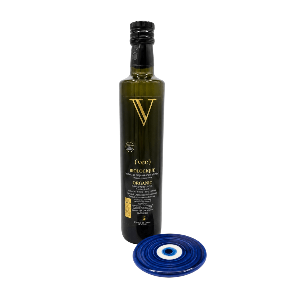 Huile d’olive bio Vee – 884 mg/kg de polyphénols – 500 ml