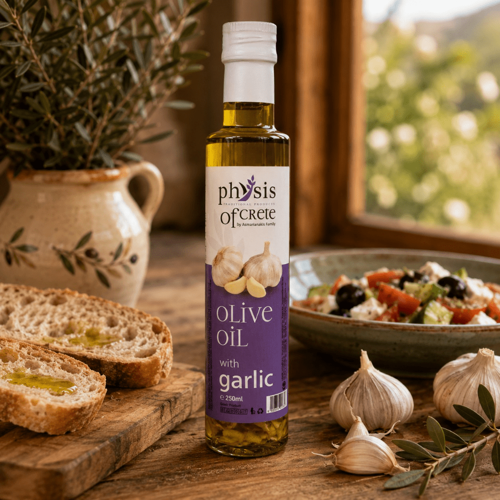 Huile d’olive à l’ail – 250 ml