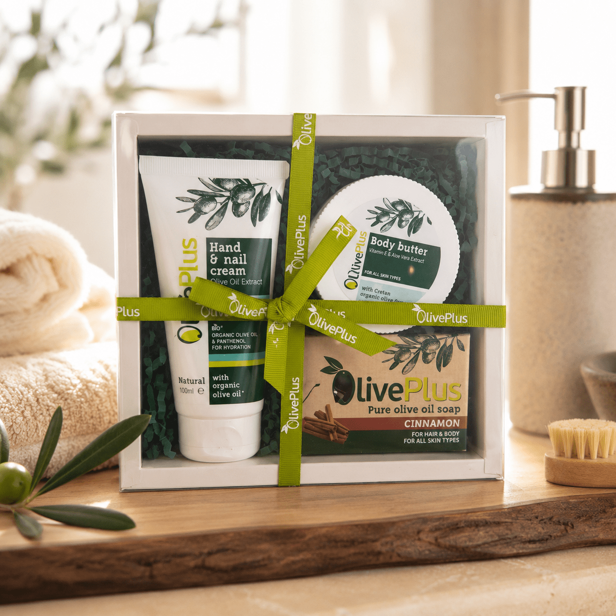 Coffret beauté à l’huile d’olive – 3 soins
